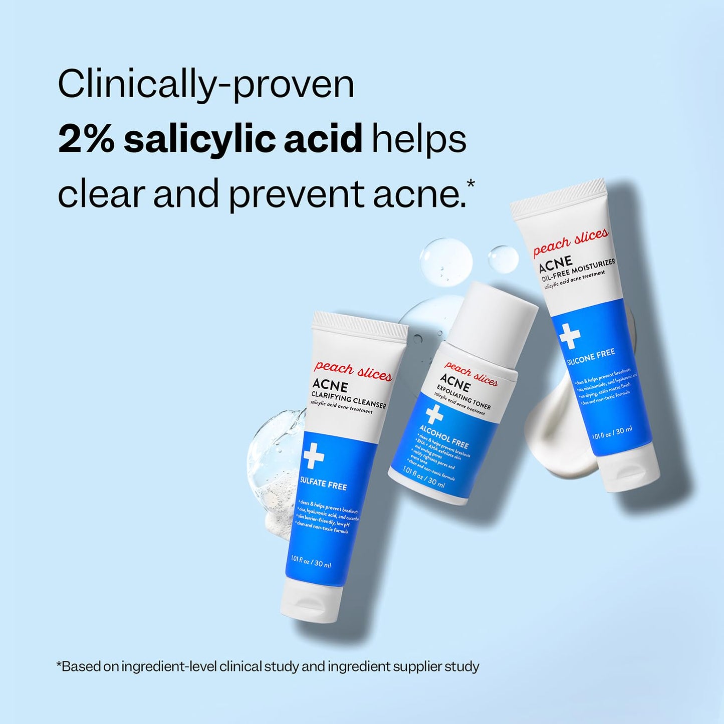 Peach Slices 3-Step Acne Starter Kit - Toner, Moisturiser, Cleanser