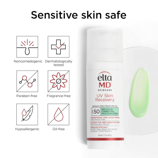 EltaMD UV Skin Recovery Mineral Zinc Oxide SPF 50 Face Sunscreen