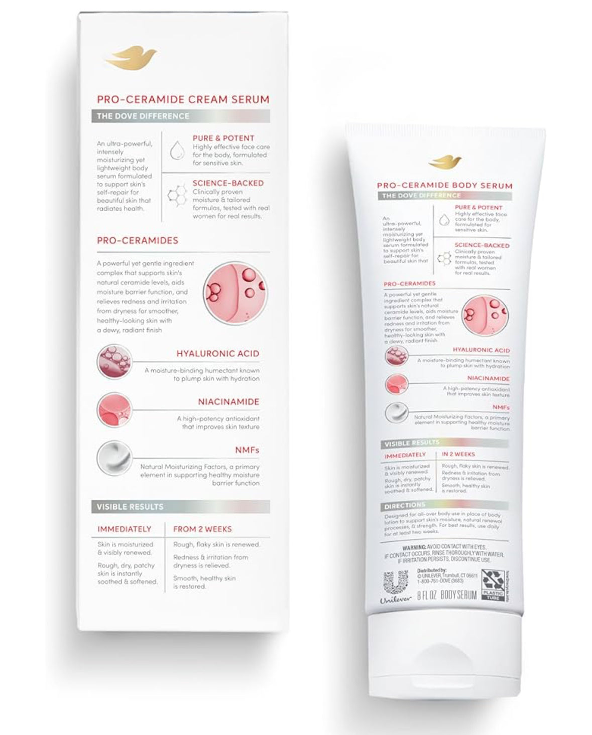 Dove Pro-Ceramide Repair Body Cream Serum with Hyaluronic & Niacinamide