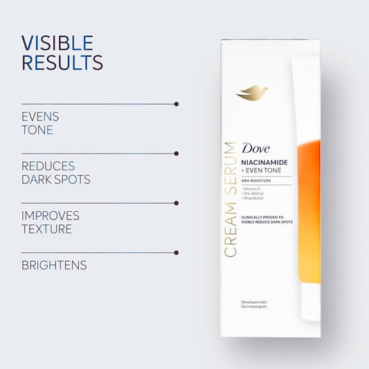 Dove Niacinamide Even Tone Body Cream Serum with Vitamin C, Pro-Retinol & Shea Butter