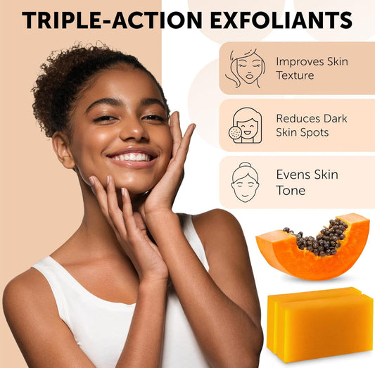 VALITIC Papaya, Turmeric & Kojic Acid Dark Spot Soap Bar – 2 Pack