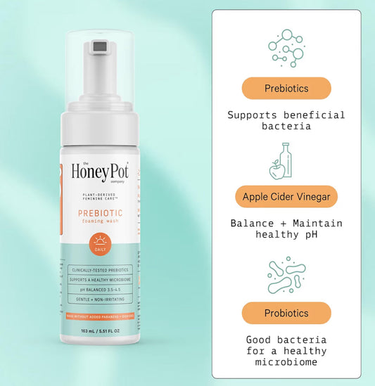 The Honey Pot Prebiotic Foaming Vulva Feminine Wash