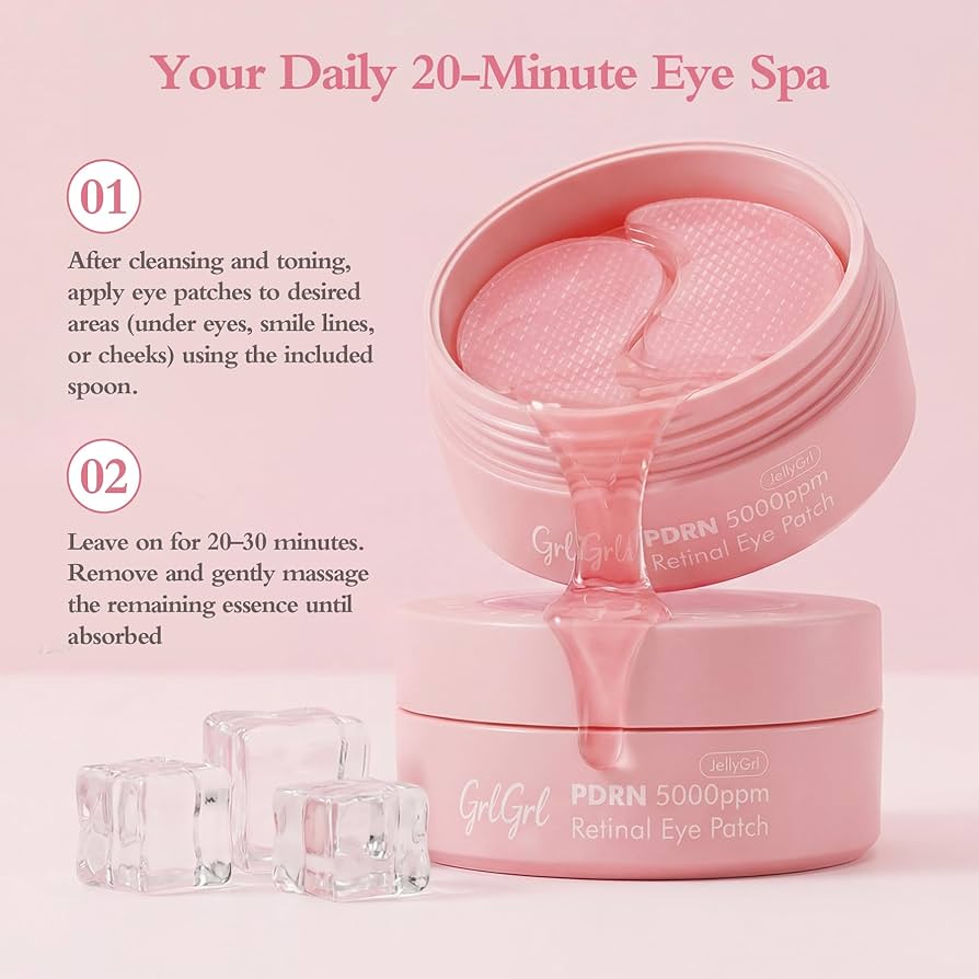 GrlGrl PDRN Retinal & Peptide Under Eye Patches for Puffy Eyes & Dark Circles