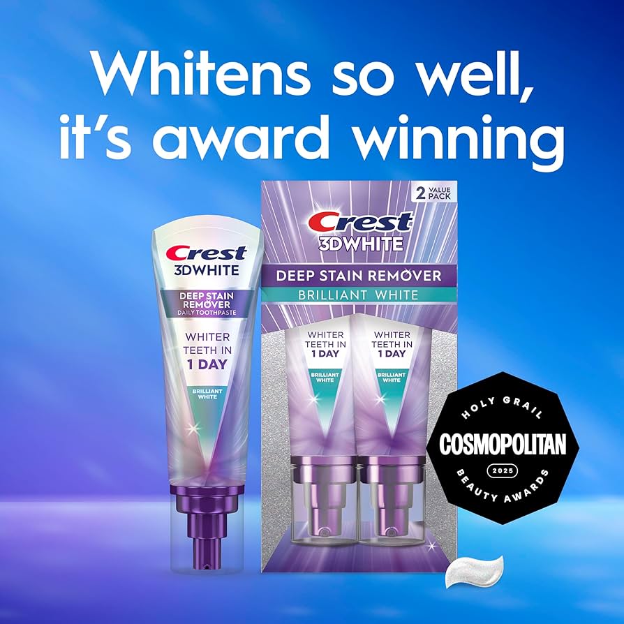 Crest 3DWhite Brilliance Deep Stain Remover Toothpaste – 2 Pack