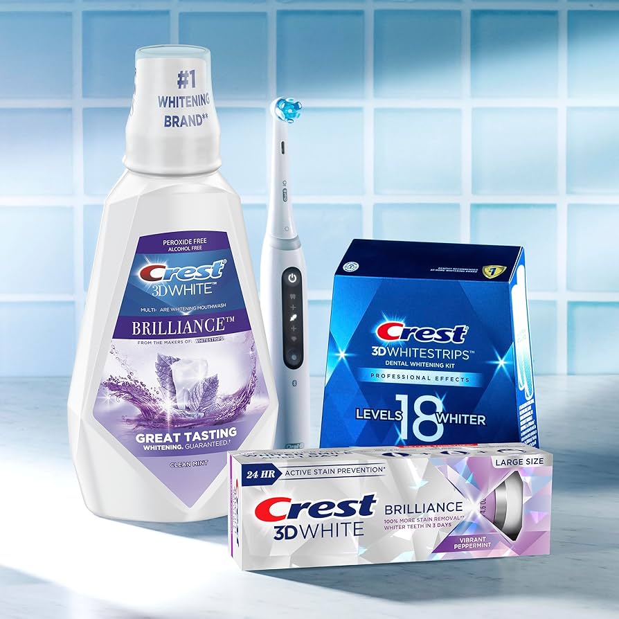 Crest 3D White Brilliance Whitening Mouthwash Clean Mint – 2 Pack