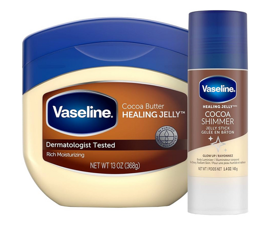 Vaseline Cocoa Butter Healing Jelly & Cocoa Shimmer Stick Bundle