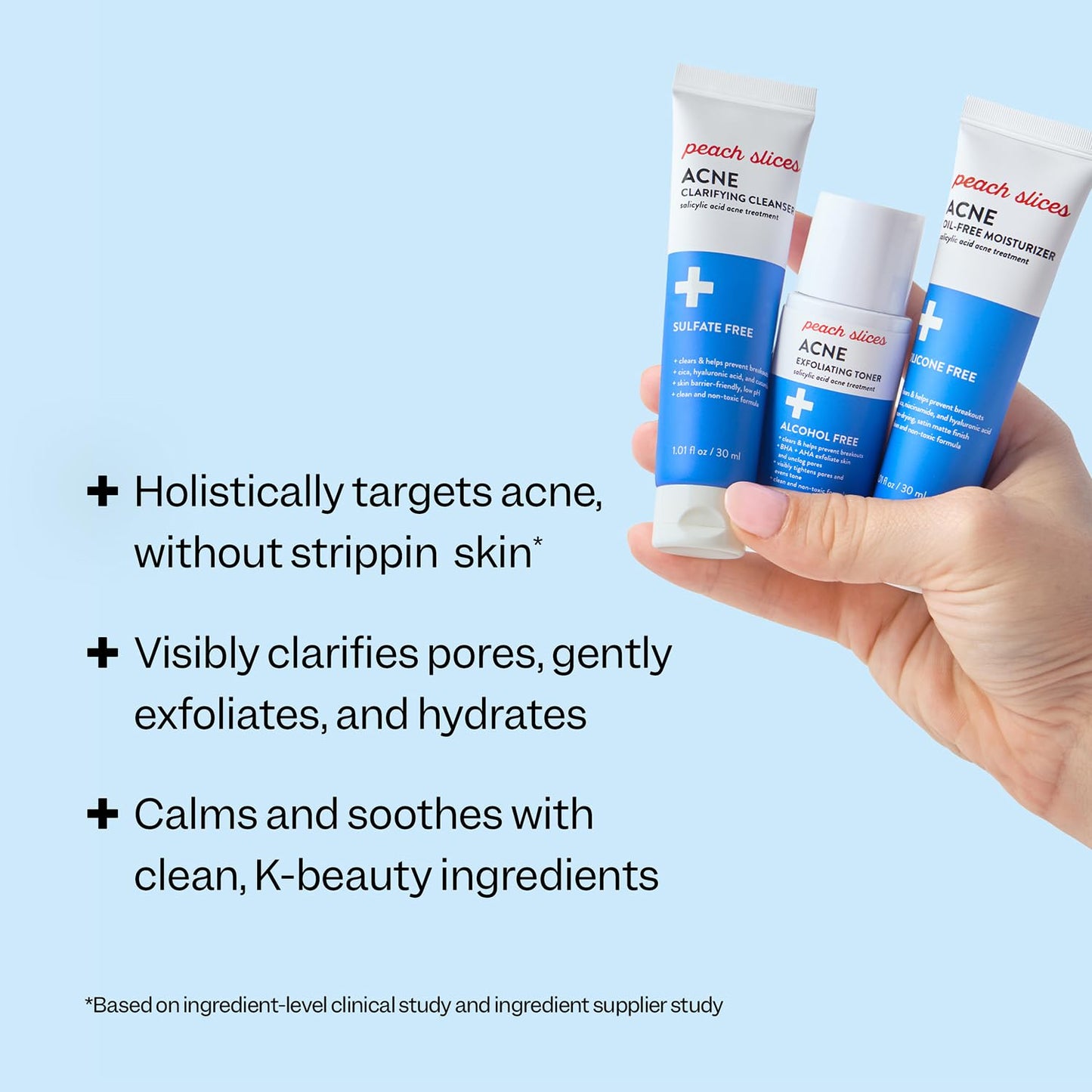 Peach Slices 3-Step Acne Starter Kit - Toner, Moisturiser, Cleanser