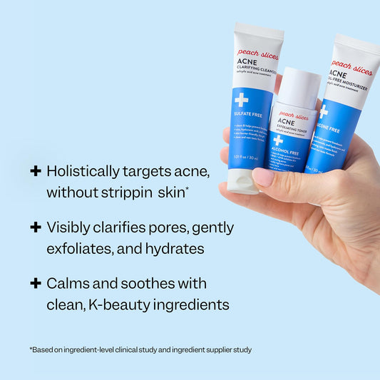 Peach Slices 3-Step Acne Starter Kit - Toner, Moisturiser, Cleanser