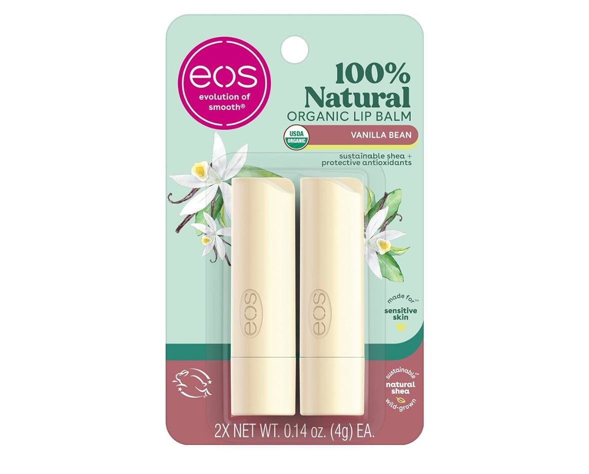 EOS Natural & Organic Vanilla Bean Shea Lip Balm Stick – 2 Pack
