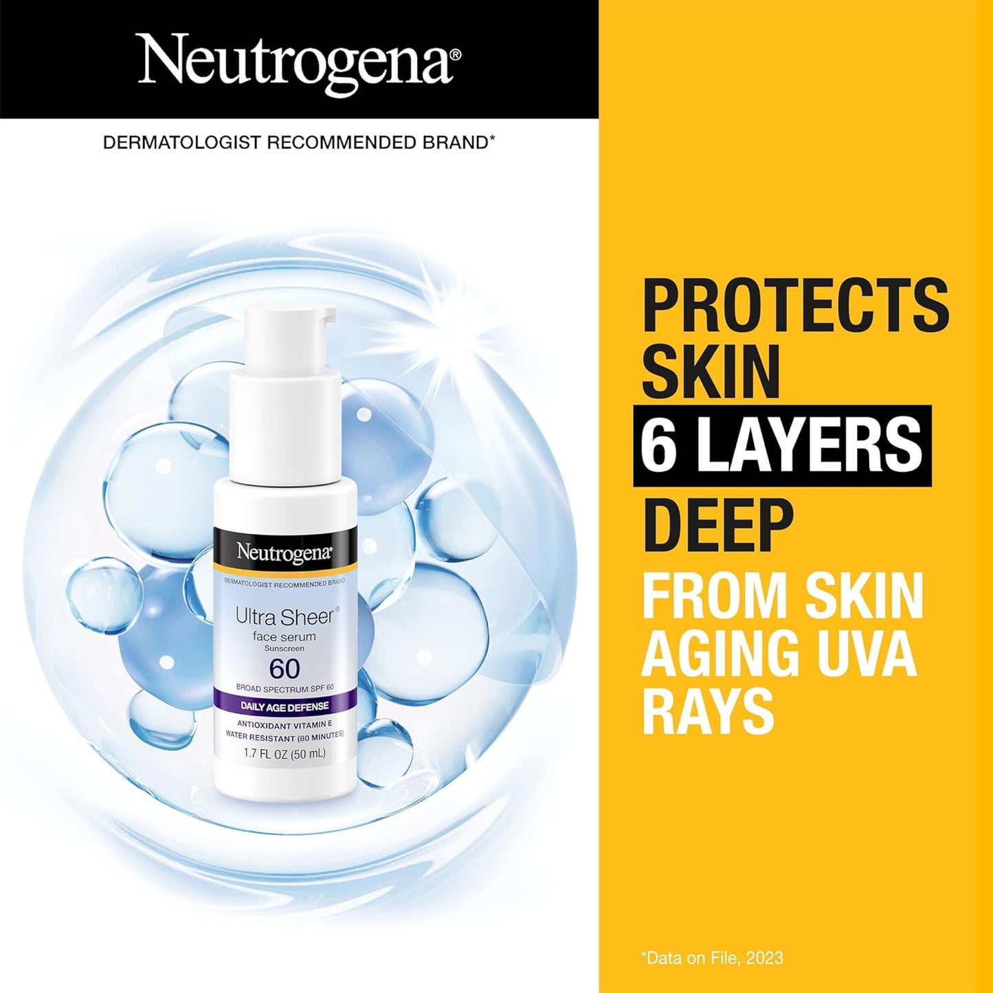 Neutrogena Ultra Sheer Vitamin E Face Sunscreen Serum SPF 60