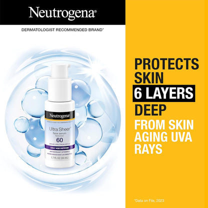 Neutrogena Ultra Sheer Vitamin E Face Sunscreen Serum SPF 60
