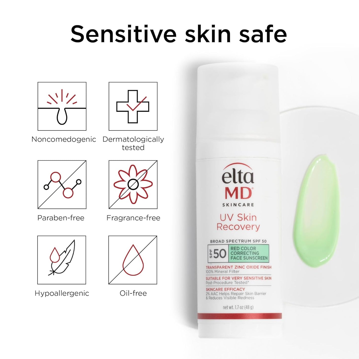 EltaMD UV Skin Recovery Mineral Zinc Oxide SPF 50 Face Sunscreen