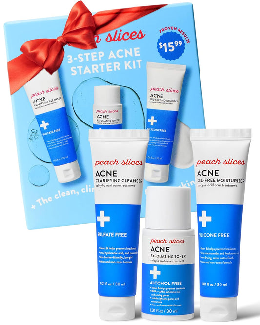 Peach Slices 3-Step Acne Starter Kit - Toner, Moisturiser, Cleanser