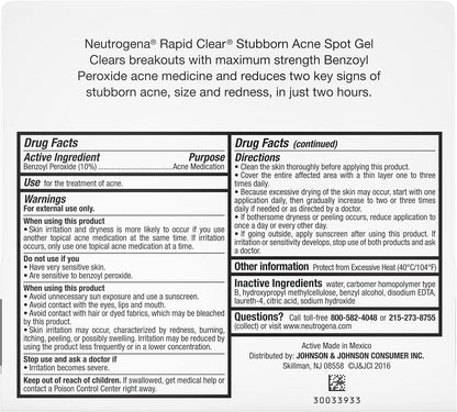 Neutrogena Rapid Clear 10% Benzoyl Peroxide Acne Spot Gel