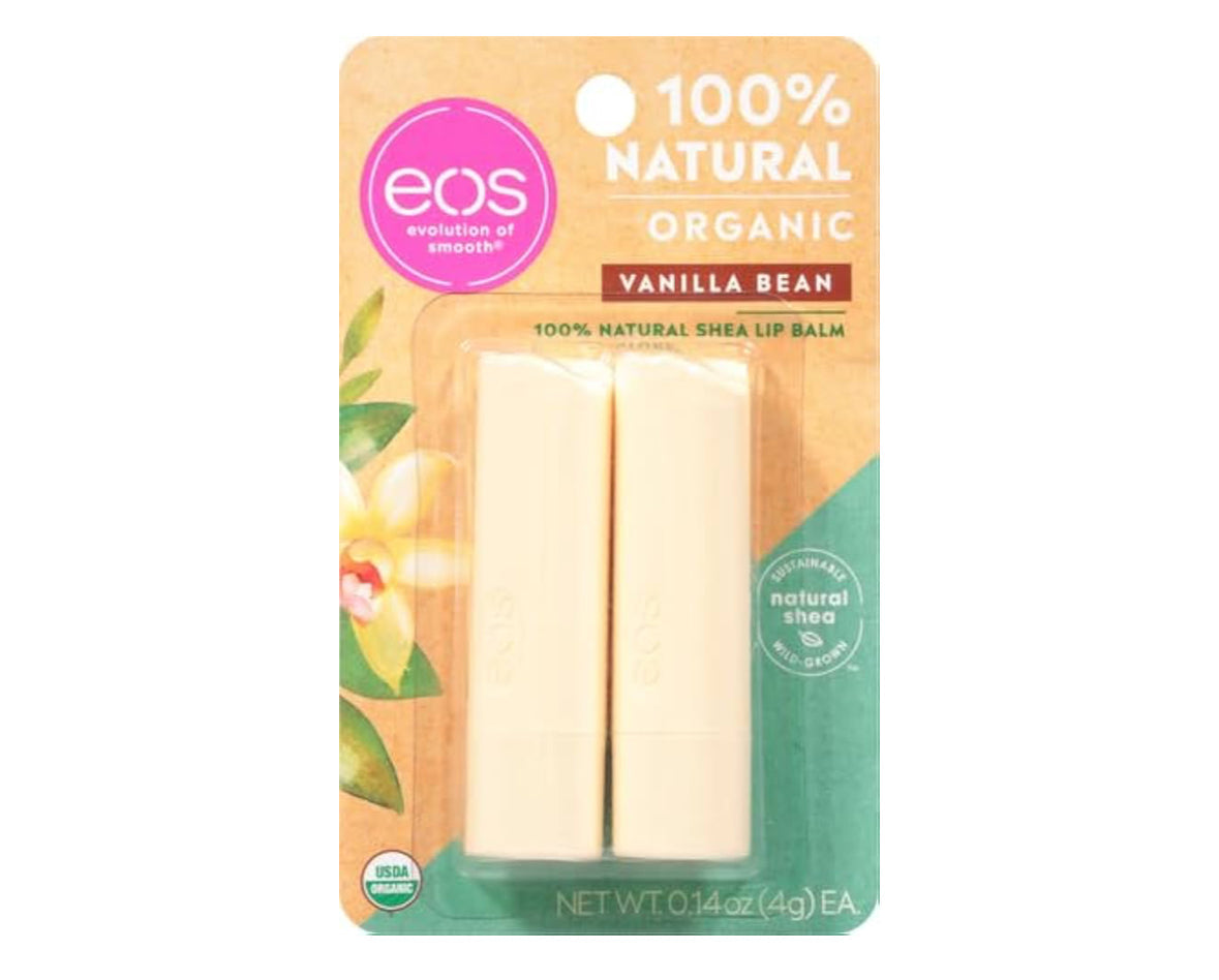 EOS Natural & Organic Vanilla Bean Shea Lip Balm Stick – 2 Pack