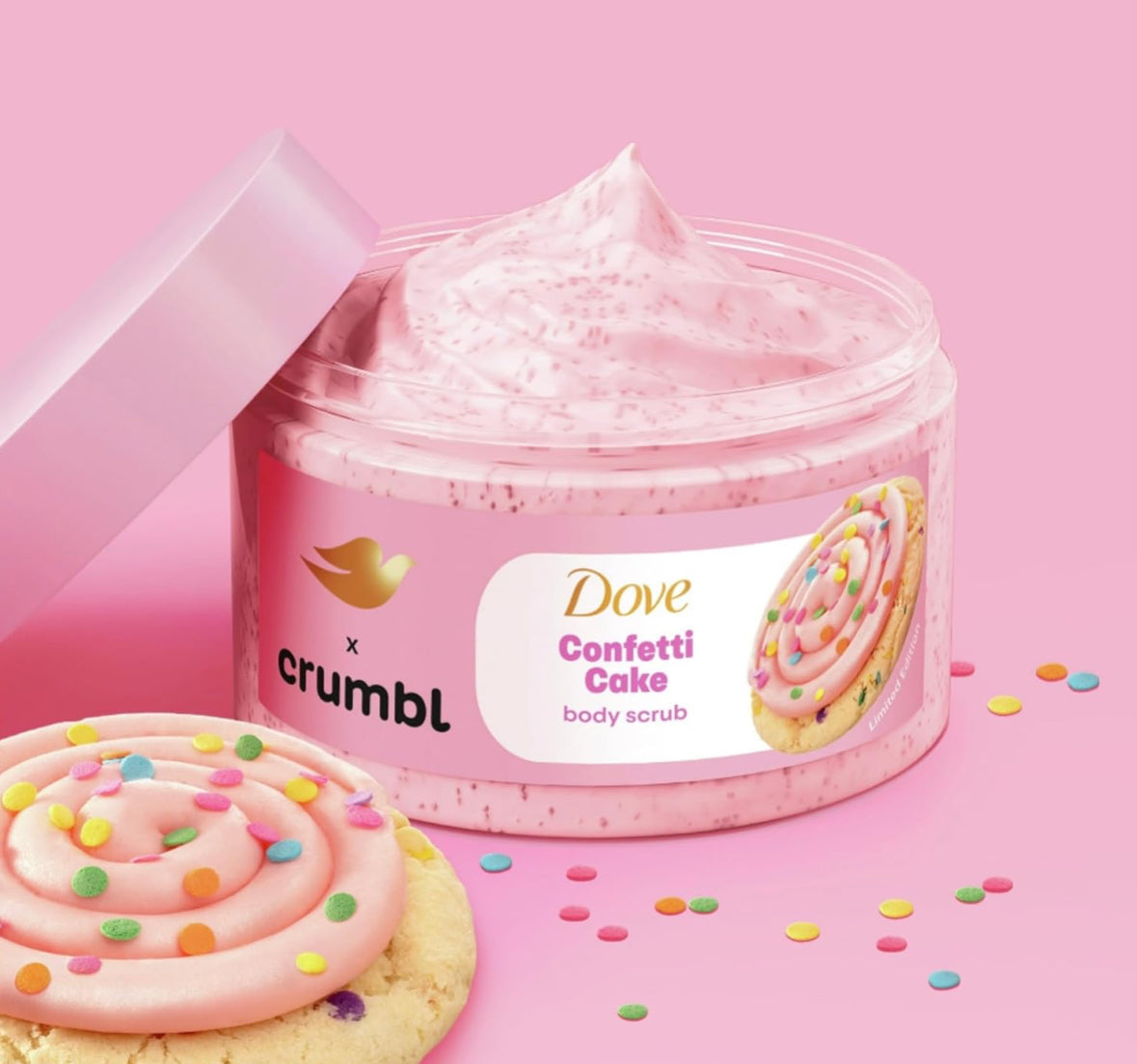 Dove x Crumbl Confetti Cake Body Wash & Scrub Limited Edition Bundle
