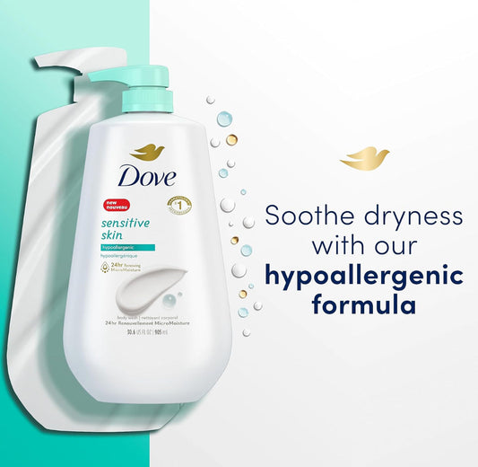 Dove Sensitive Skin Pump Body Wash with Moisture Renew Blend