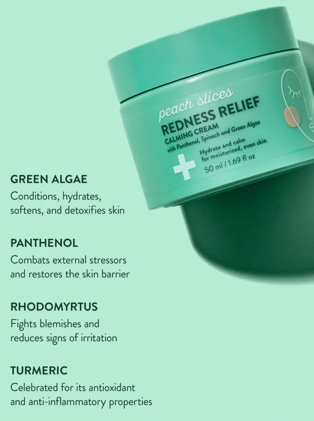 Peach Slices Redness Relief Soothing Calming Face Cream