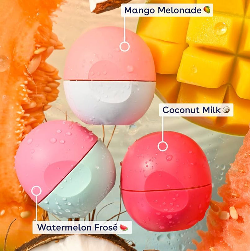 EOS Juicy Vibes Watermelon, Coconut & Mango Shea Lip Balm 3-Pack
