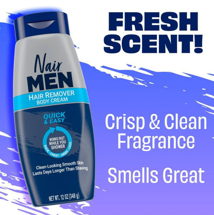 Nair Men Depilatory Hair Removal Body Cream for Coarse Hair