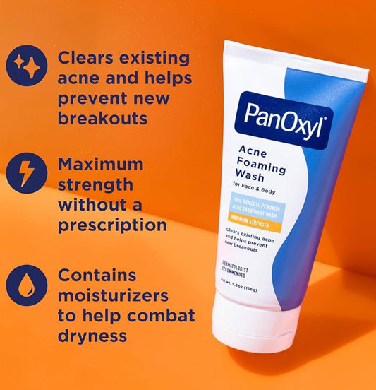 PanOxyl Acne Foaming Wash 10% Benzoyl Peroxide Maximum Strength
