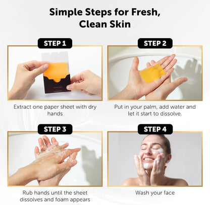 VALITIC Turmeric & Kojic Acid Dissolving Paper Soap Sheets – 2 Pack