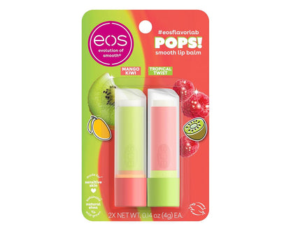 EOS Flavorlab Pops Mango Kiwi & Tropical Twist Lip Balm – 2 Pack (Limited)