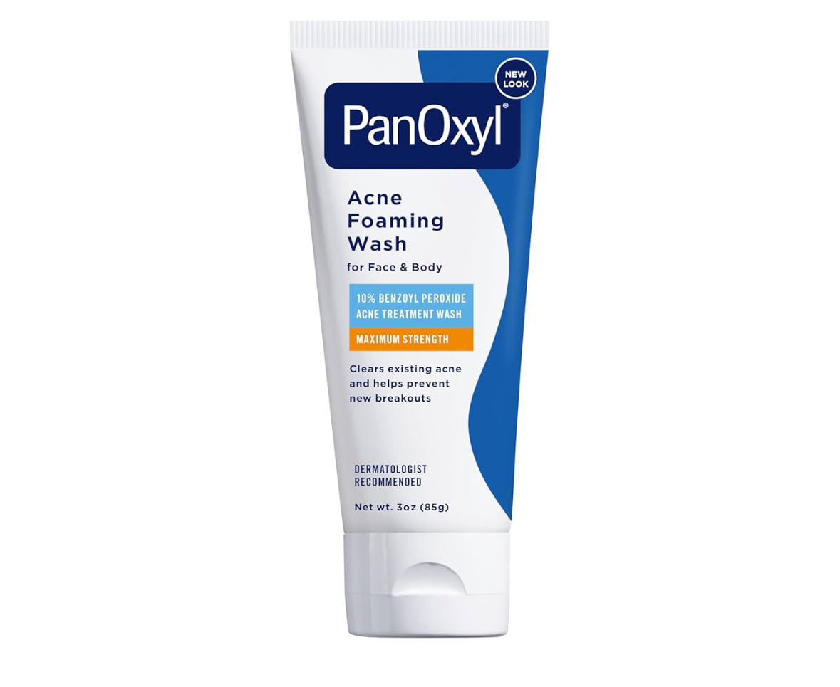 PanOxyl Acne Foaming Wash Benzoyl Peroxide 10% Maximum Strength Antimicrobial Travel Size