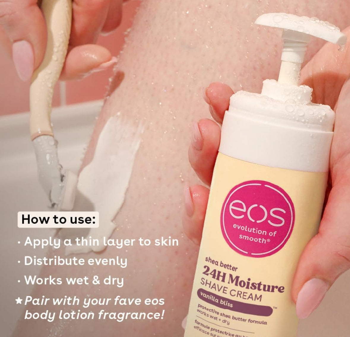 EOS Shea Better Vanilla Bliss Women's Shave Cream – 2 Pack