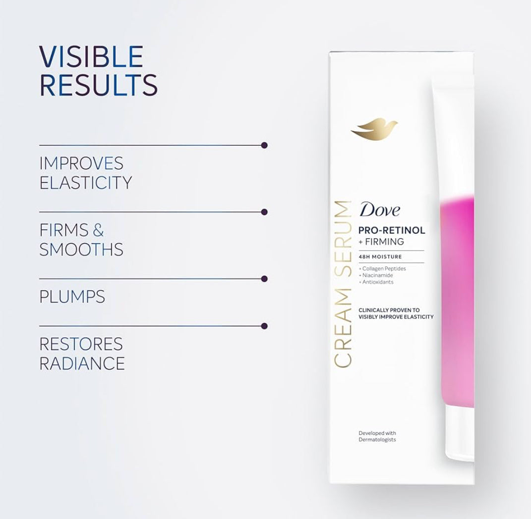 Dove Pro-Retinol Firming Body Cream Serum with Collagen Peptides & Niacinamide