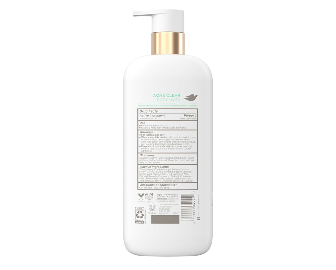 Dove 1% Salicylic Acid Acne Clear Gel Body Wash