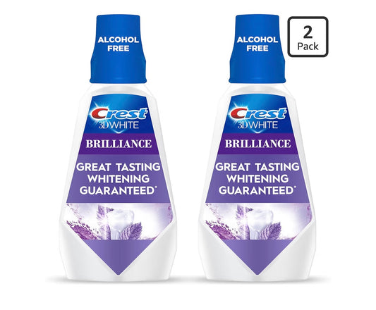 Crest Mouthwash/Mouth Rinse 3D White Brilliance Teeth Whitening 2 Pack