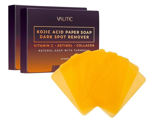 VALITIC Turmeric & Kojic Acid Dissolving Paper Soap Sheets – 2 Pack