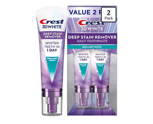 Crest 3DWhite Brilliance Deep Stain Remover Brilliant White Toothpaste - 2 Pack