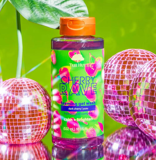 Tree Hut Cherry Rave Dark Cherry, Yuzu & Shea Foaming Body Wash