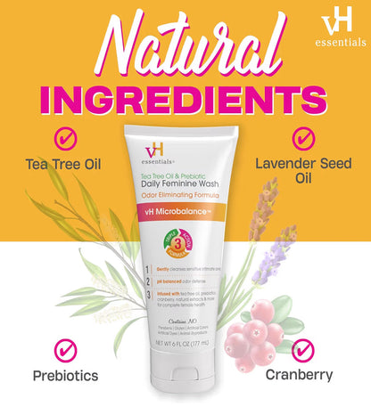vH Essentials Tea Tree & Prebiotic pH-Balanced Feminine Wash