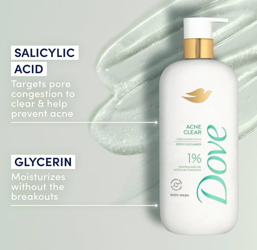 Dove 1% Salicylic Acid Acne Clear Gel Body Wash