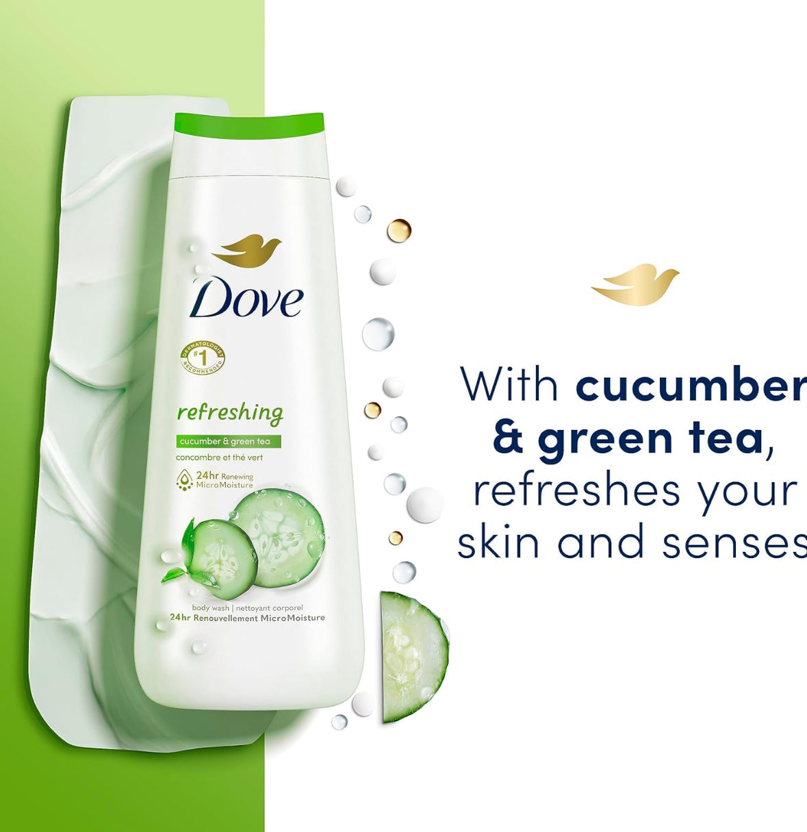 Dove Body Wash 4-Pack – Deep Moisture, Sensitive, Refreshing & Pampering