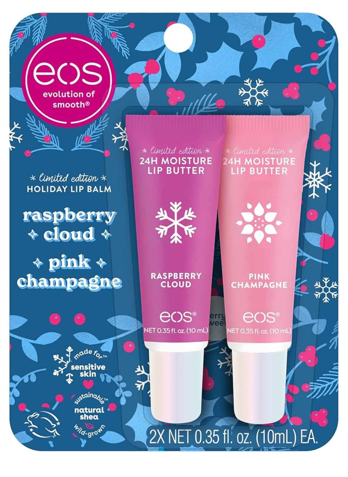 EOS Holiday Raspberry Cloud & Blackberry Bellini Limited Lip Butter