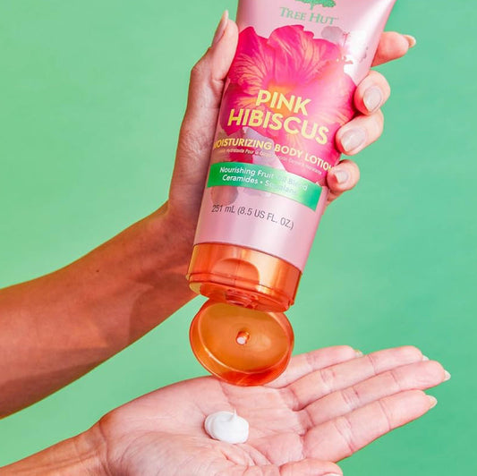 Tree Hut Pink Hibiscus Ceramide & Squalane Moisturizing Body Lotion