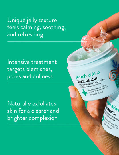 Peach Slices Snail Rescue 95% Snail Mucin Jelly Wash-Off Mask