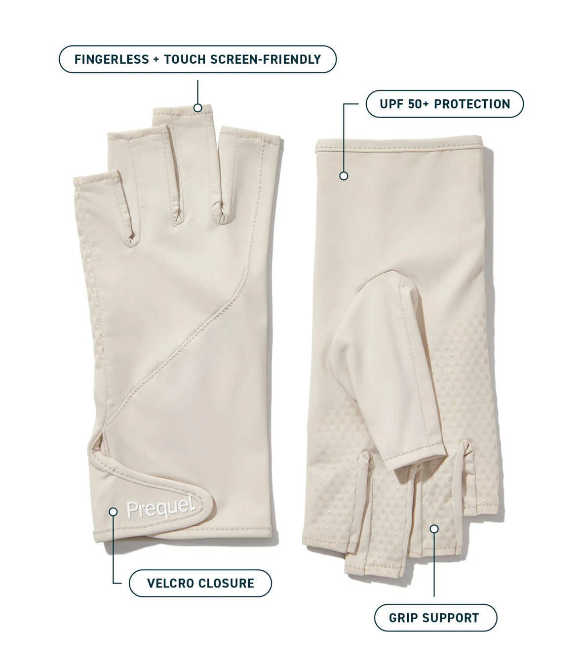 Prequel Fingerless Sun Gloves UPF 50+ UV Protection