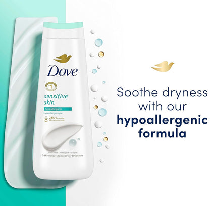 Dove Body Wash 4-Pack – Deep Moisture, Sensitive, Refreshing & Pampering