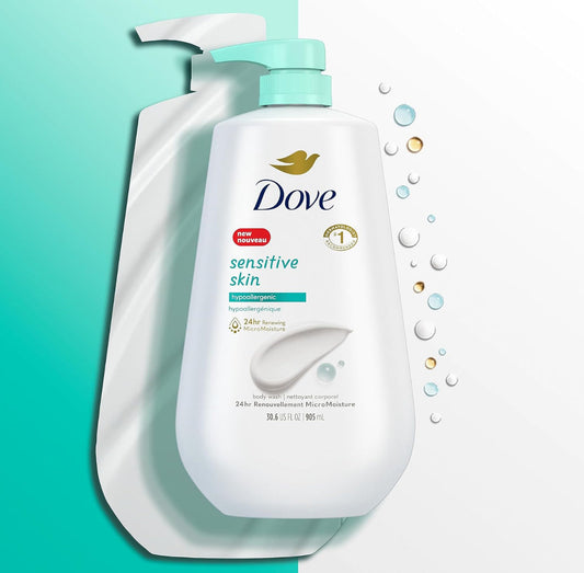Dove Sensitive Skin Pump Body Wash with Moisture Renew Blend