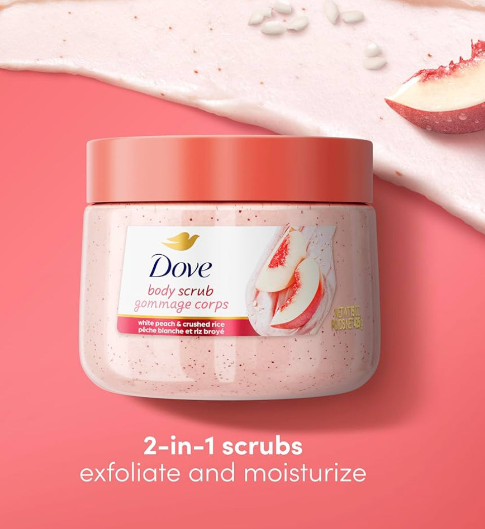 Dove White Peach & Crushed Rice Moisturizing Body Scrub