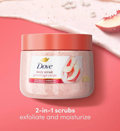 Dove White Peach & Crushed Rice Moisturizing Body Scrub
