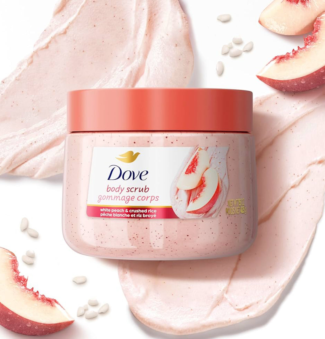 Dove White Peach & Crushed Rice Moisturizing Body Scrub