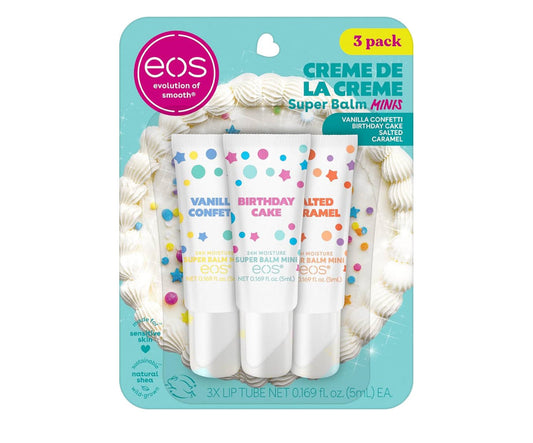 EOS Super Balm Mini Crème de la Crème Shea Lip Balm – 3 Pack