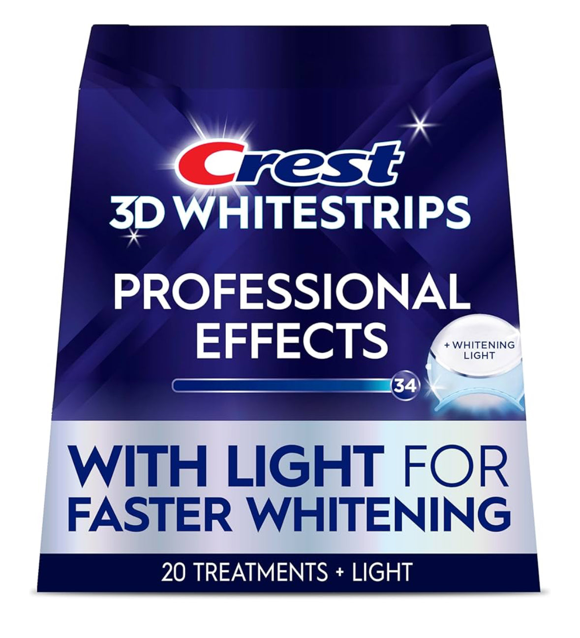 Crest 3D Whitestrips Radiant Express + LED Accelerator – 40 Strips (USA Imported)