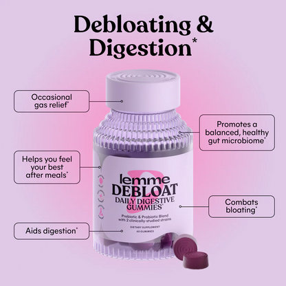 Lemme Debloat Probiotic & Prebiotic Digestive Gummies